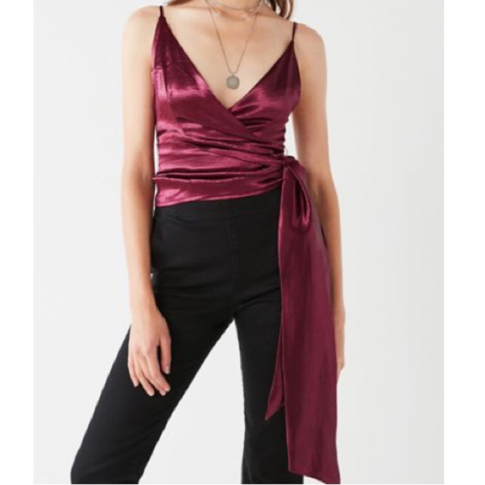 Urban Outfitters Carrie Satin Tie-Side Cami